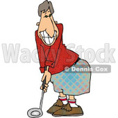 Happy Man Golfing at a Golf Course on the Weekend Clipart Picture © djart #5901
