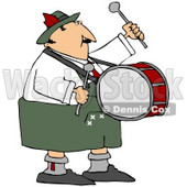 Royalty-Free (RF) Clipart Illustration of an Oktoberfest Man Banging The Drums © djart #59112