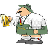 Royalty-Free (RF) Clipart Illustration of an Oktoberfest Man Holding An Overflowing Beer Mug © djart #59113