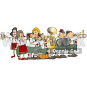 Royalty-Free (RF) Clipart Illustration of a Festive Oktoberfest Band Playing Live Music © djart #59119