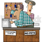 Hotel Clerks Working the Front Desk Clipart Picture © djart #5925