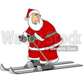 Santa Skiing On Snow Clipart Picture © djart #5932