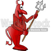 Devil Holding a Pitchfork Clipart Picture © djart #5942