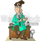 Male Doctor Sitting On His Desk While Talking Clipart Picture © djart #5952