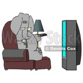 Human-like Elephant Watching TV and Drinking Beer Clipart Picture © djart #5960