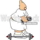 Bald Man Lifting Weights at a Gym Clipart Picture © djart #5965