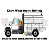 Royalty-Free (RF) Clipart Illustration of a Worker Kneeling To Inspect The Bottom Of His Work Truck © djart #59716