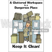 Royalty-Free (RF) Clipart Illustration of a Woman In A Cluttered Cubical © djart #59722