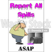 Royalty-Free (RF) Clipart Illustration of a Worker Calling To Report An Oil Spill © djart #59724