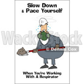 Royalty-Free (RF) Clipart Illustration of a Worker Man Wearing A Respirator And Shoveling © djart #59726