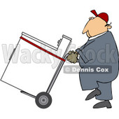 Royalty-Free (RF) Clipart Illustration of a Worker Man Delivering A Dryer On A Dolly © djart #59736