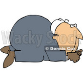 Royalty-Free (RF) Clipart Illustration of a Scared Worker Man Crawling On All Fours © djart #59748