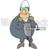 Royalty-Free (RF) Clipart Illustration of a Worker Man Carrying A Jackhammer © djart #59760