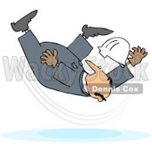Royalty-Free (RF) Clipart Illustration of a Male Worker Taking A Fall On A Slipper Floor © djart #59771