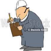 Royalty-Free (RF) Clipart Illustration of a Male Worker Checking Off A List On A Clipboard © djart #59775
