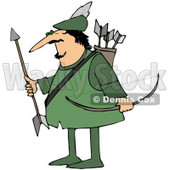 Royalty-Free (RF) Clipart Illustration of Robin Hood With His Arrows And Bow © djart #59782