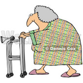 Royalty-Free (RF) Clipart Illustration of a Granny Walking By With Her Walker © djart #59786