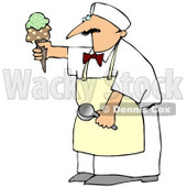 Royalty-Free (RF) Clipart Illustration of a Man Serving An Ice Cream Cone © djart #59792