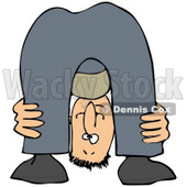 Royalty-Free (RF) Clipart Illustration of a Man Bending Over And Looking Out Between His Legs © djart #59794