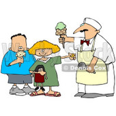 Royalty-Free (RF) Clipart Illustration of a Little Girl And Boy Buying Ice Cream Cones © djart #59795