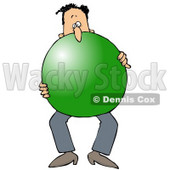 Royalty-Free (RF) Clipart Illustration of a Man Carrying A Giant Green Ball © djart #59801