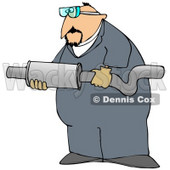 Royalty-Free (RF) Clipart Illustration of a Male Worker Carrying A Muffler © djart #59806
