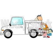 Royalty-Free (RF) Clipart Illustration of Children Watching A Man Set Out Construction Cones © djart #59813
