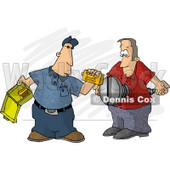 First Aid Assistant Helping Screwed Man Clipart Picture © djart #5985