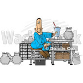 Gas Meter Repairman Sitting in His Shop Eating Lunch Clipart Picture © djart #5996
