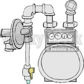 Residential Natural Gas Meter of the Usual Diaphragm Style Clipart Picture © djart #5999