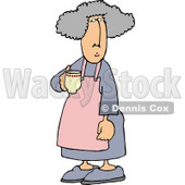 Housewife Drinking a Cup of Coffee in the Morning Clipart Picture © djart #6013