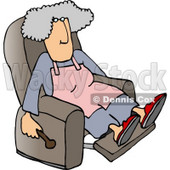 Housewife Relaxing On a Comfortable Recliner Chair Clipart Picture © djart #6017