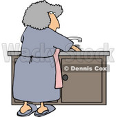 Housewife Cleaning Dirty Dishes Clipart Picture © djart #6018