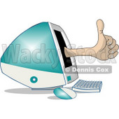 Thumbs Up for Apple's new iMac Computer Clipart Picture © djart #6054