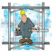 Male Construction Worker Putting Together the Iron Structure of a Building Clipart Picture © djart #6055