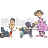 Businessman with a Pregnant Wife and Baby Daughter Clipart Picture © djart #6064