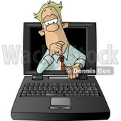 Laptop Computer Salesman Clipart Picture © djart #6065