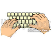 Hands Typing on a Computer Keyboard Clipart Picture © djart #6070