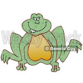 Goofy Looking Frog Jumping Clipart Picture © djart #6076