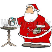 Santa Claus with Fresh Milk and Cookies Clipart Picture © djart #6087