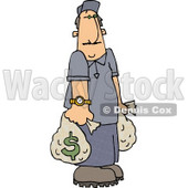Wealthy Man Carrying Money Bags Clipart Picture © djart #6092