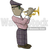 African American Man Playing a Trumpet Clipart Picture © djart #6096