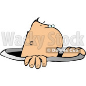 Worker Crawling Out of Manhole Clipart Picture © djart #6100