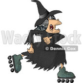Warty Old Female Witch Roller Skating Clipart © djart #6124