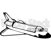 Space Shuttle in Outer Space Clipart Illustration © djart #6134