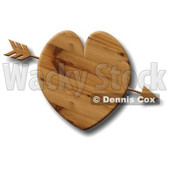 Arrow Through a Wooden Heart Clipart Illustration © djart #6135