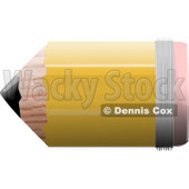 Short and Stubby No 2 School Pencil With an Eraser Clipart Illustration © djart #6137