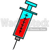Blue Syringe Filled With Blood Clipart Illustration © djart #6138