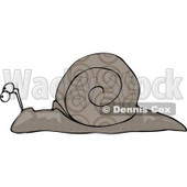Gray Snail With Swirly Designs on its Shell Clipart Picture © djart #6144