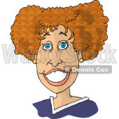 Beautiful Woman With Blue Eyes and Red Curly Hair, Smiling Clipart Picture © djart #6145